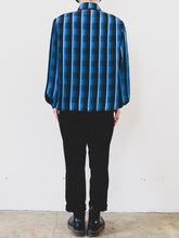 Load image into Gallery viewer, The vintage black/blue see-through blouse
