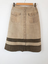 Load image into Gallery viewer, The 70s/80s retro beige suede A-line skirt
